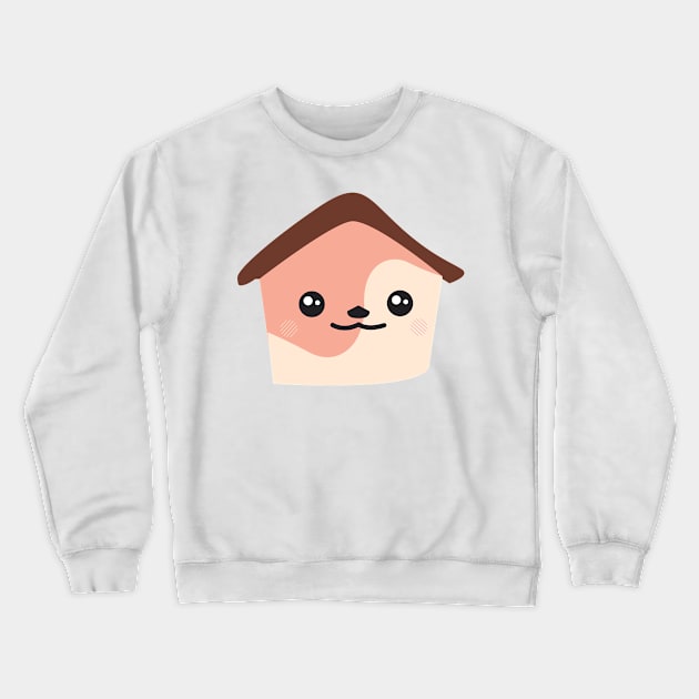 chubby pink house man Crewneck Sweatshirt by asepsarifudin09